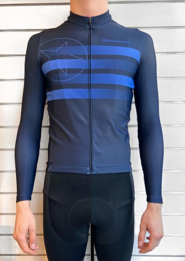Radtrikot Mountainbiker Classic "Speed LS" blau S